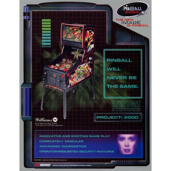 Pinball 2000 Original NOS FLYER Revenge From Mars System Art Print Promo - Picture 1 of 4